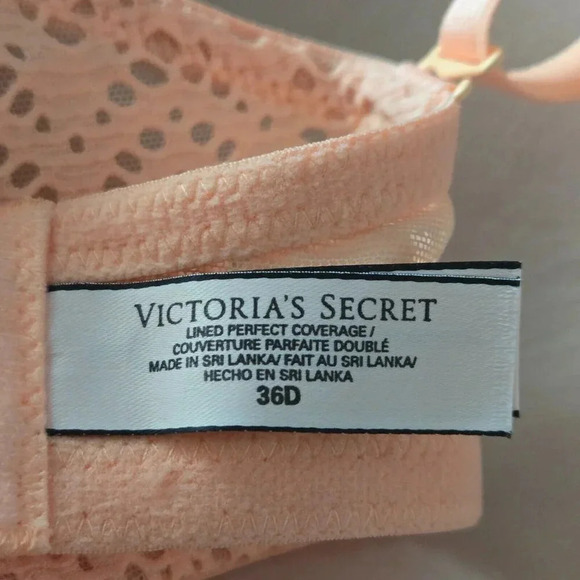 Victoria’s Secret Lined Perfect Coverage orange crochet lace Bra size 36D - Picture 7 of 7